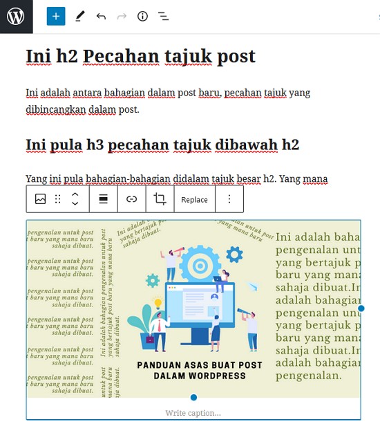 letak gambar dalam post wordpress