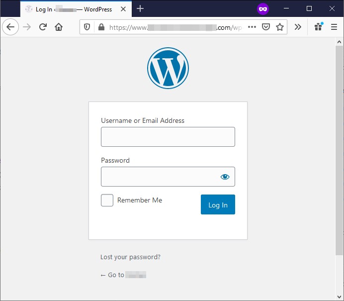 paparan login wordpress