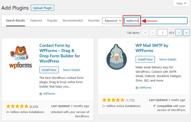 search wpforms