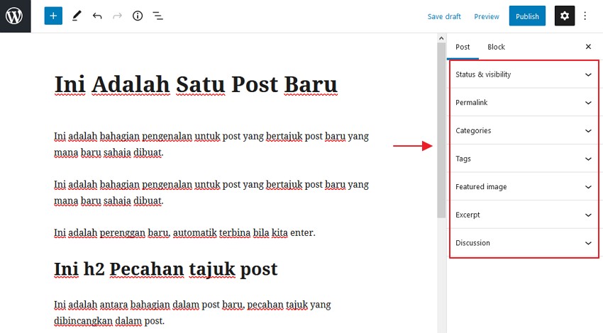 setting post wordpress