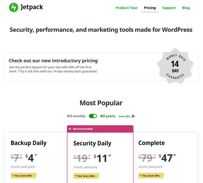 paparan pricing pakej jetpack