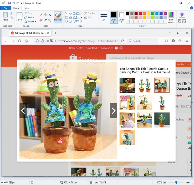 Aplikasi Paint untuk edit printscreen dalam windows