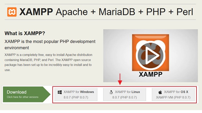 download xampp dari apachefriends dot com