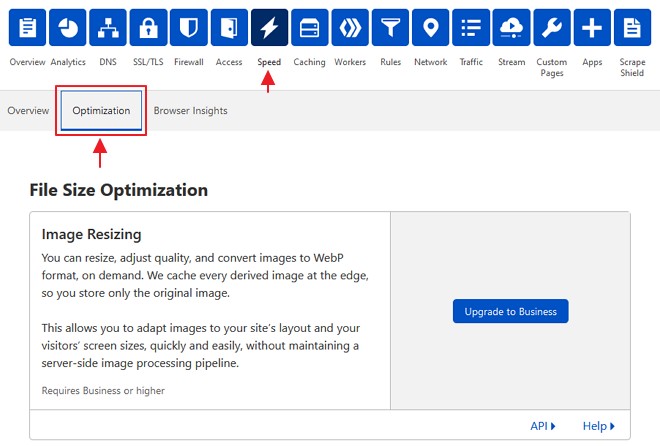 tab optimization dalam speed cloudflare