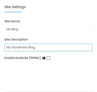 Site setting proses install wordpress