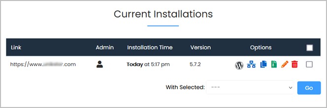 paparan current installation wordpress