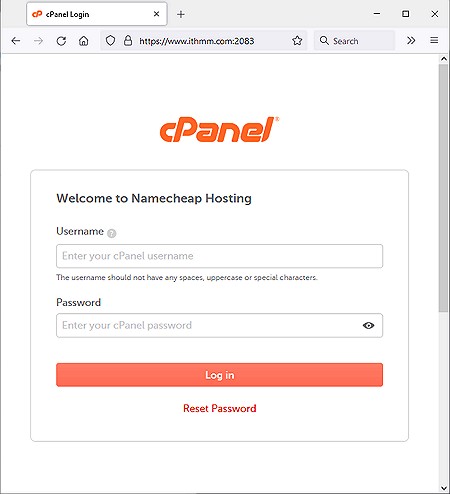 paparan login cpanel