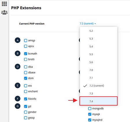 cara update php wordpress ke versi terbaru 7.4