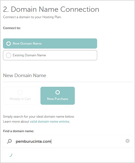 masukkan nama domain pilihan
