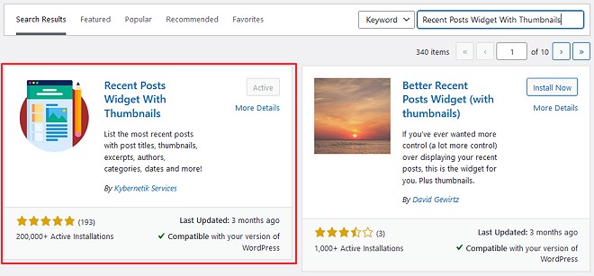 plugins Recent Posts Widget With Thumbnails