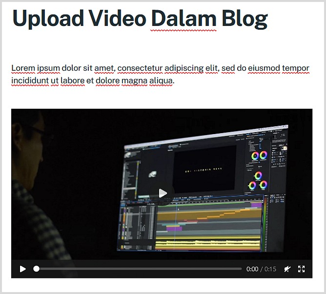 video dalam post