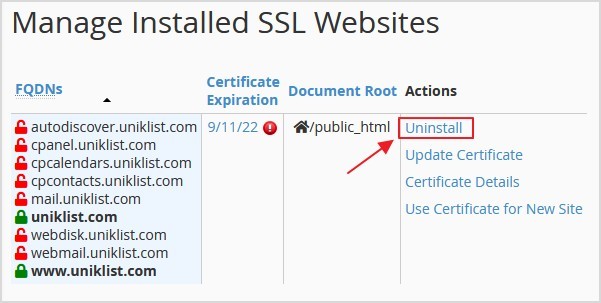 uninstall ssl lama yang telah luput tarikhnya