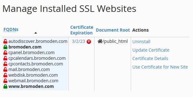 cara untuk buang ssl lama yang sudah capai tarikh luput bromoden