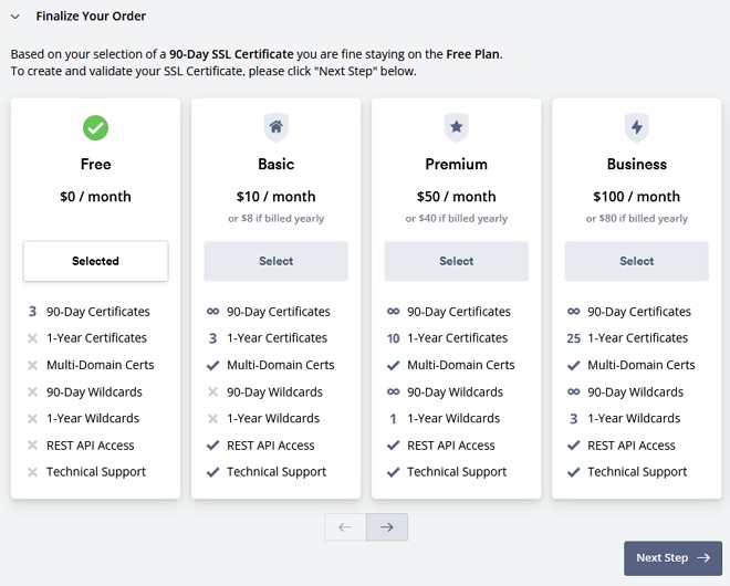 pakej free plan untuk ssl percuma