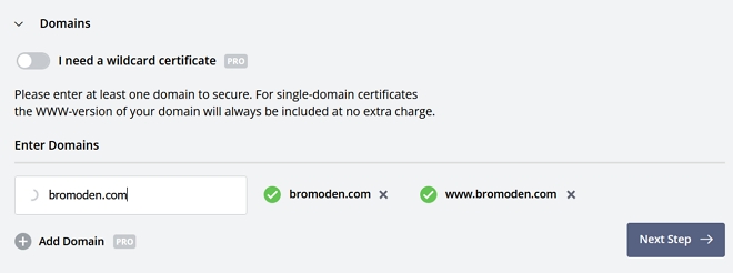 setup domain ssl