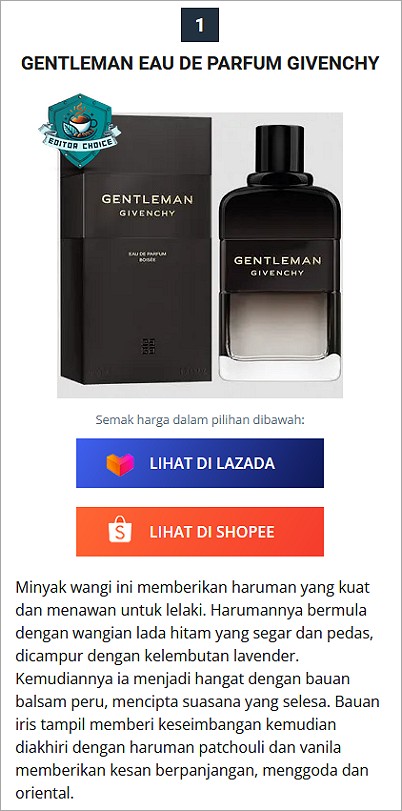 contoh list produk dengan link affiliate dalam blog